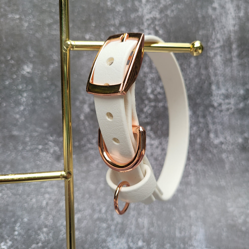 White with rose gold hardware