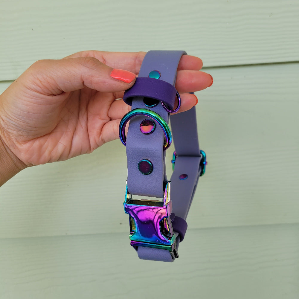Light grey and purple