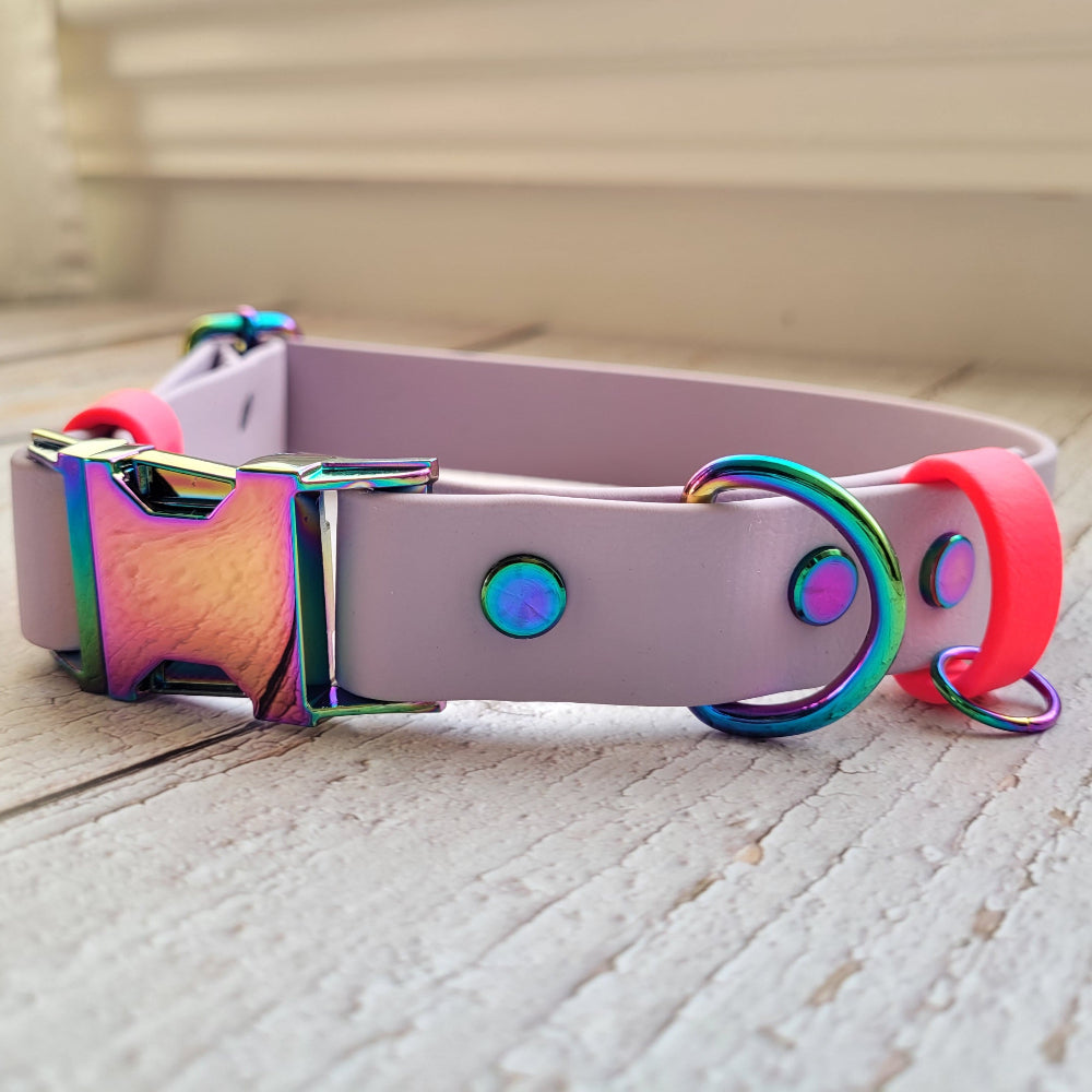 Lavender and hot pink accents