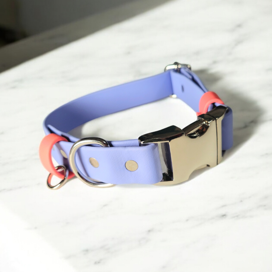 Periwinkle and coral pink