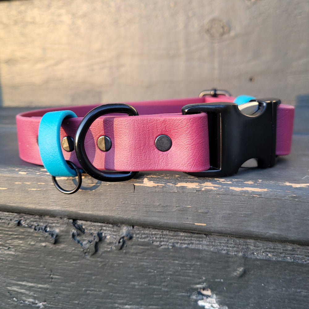 Red wine with blue lagoon strap keeper