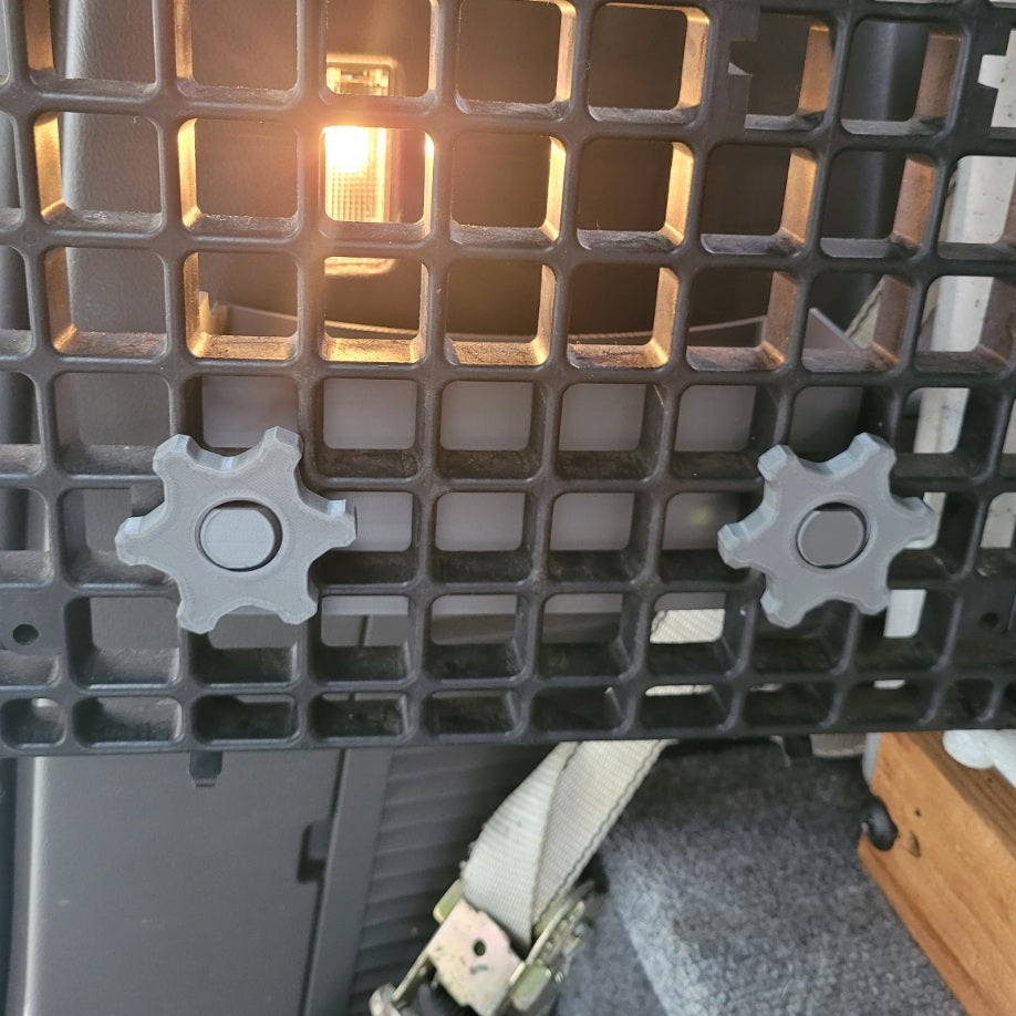 The inside of the door with the basket installed, shown on XL Ruffland