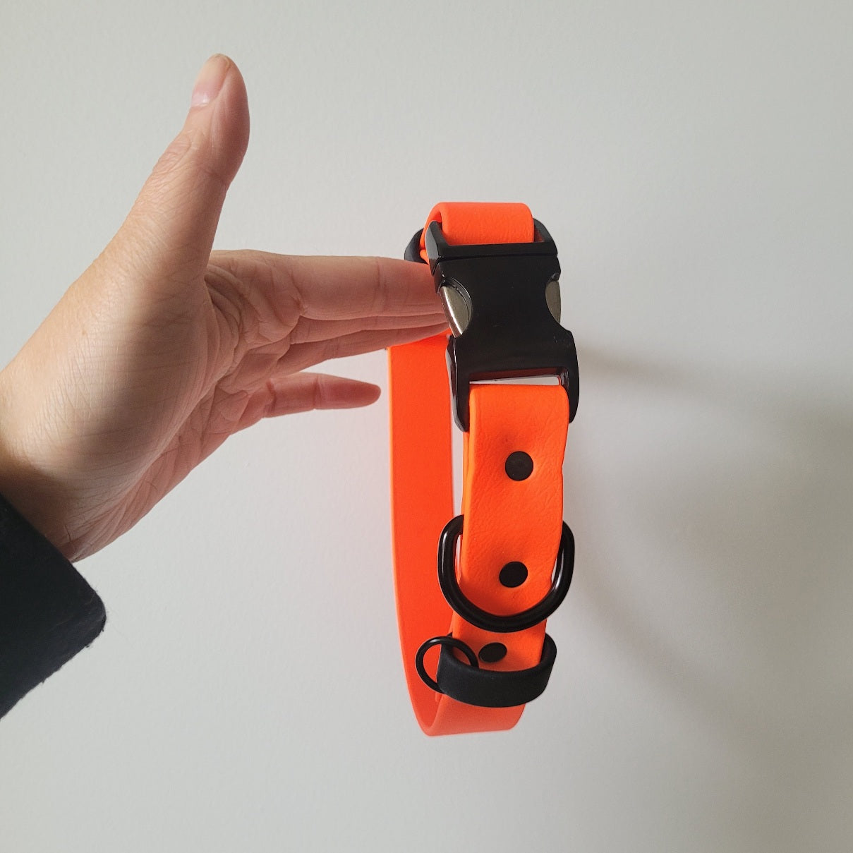 Neon orange with black accents