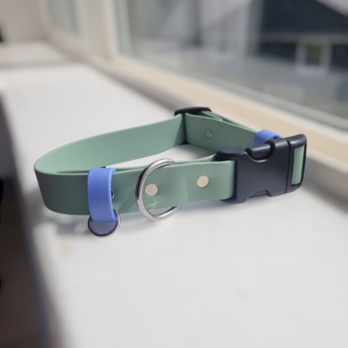 Sage green and periwinkle