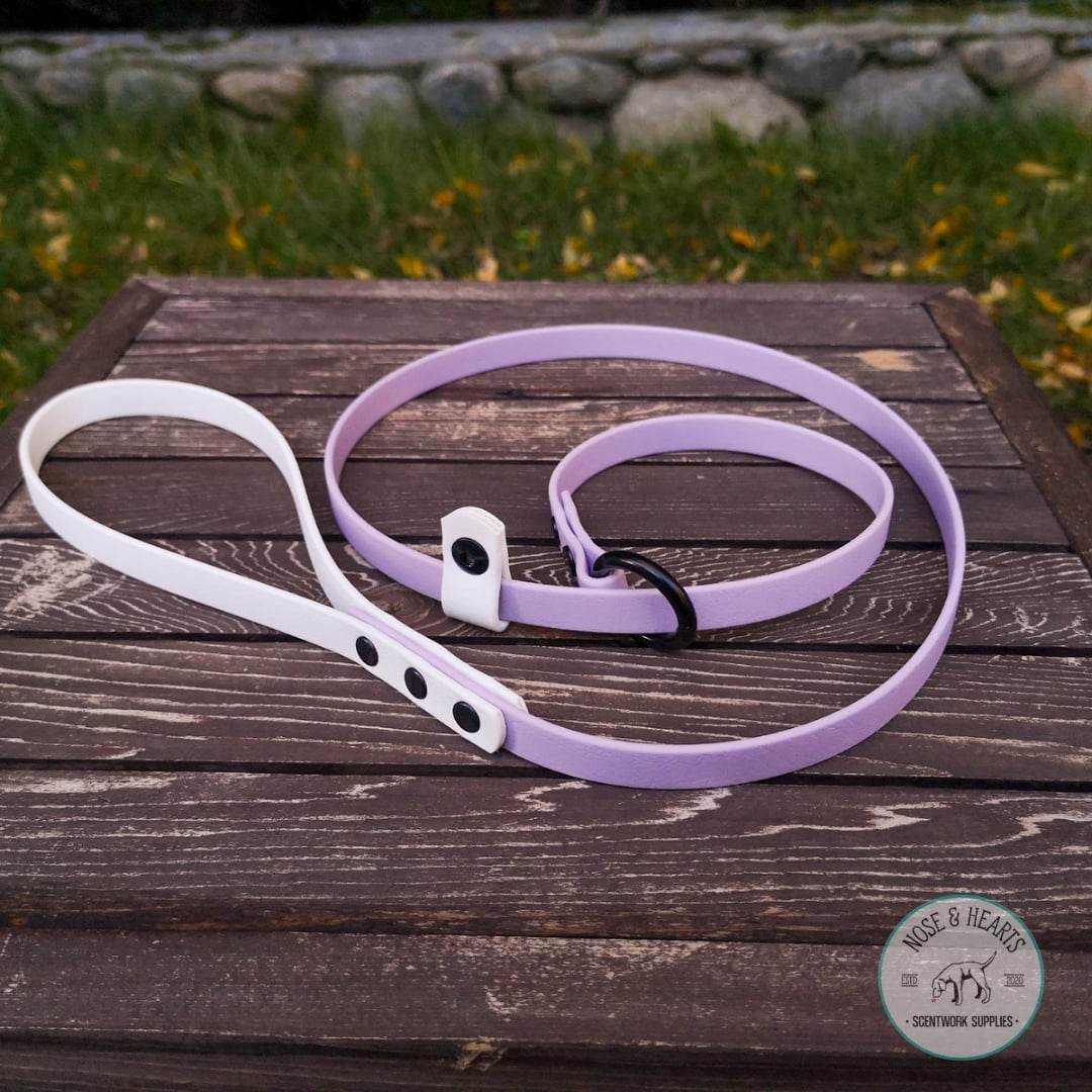 1/2" with lavender and white