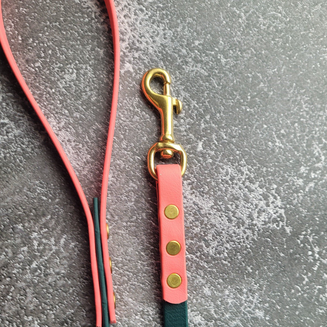 Hunter green and coral pink