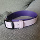 Purple and lavender biothane collar in 1.5 inch wide.  waterproof and durable. 