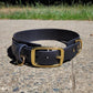 Black on black layered biothane collar. Classic look.