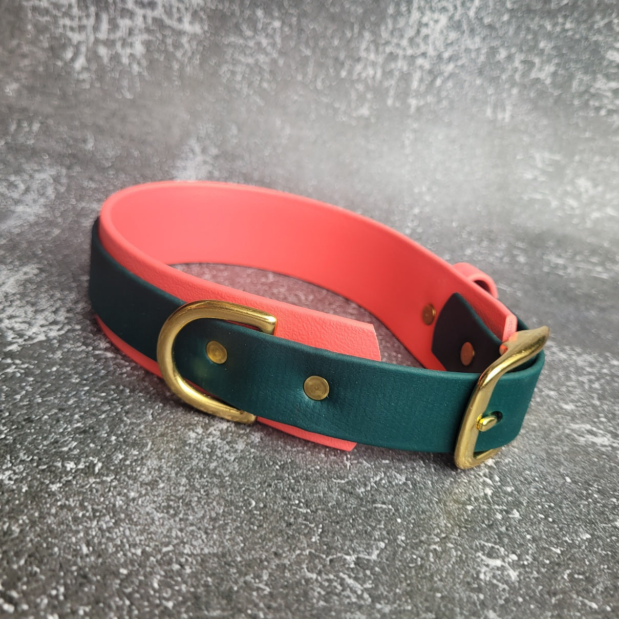 Hunter green & coral pink