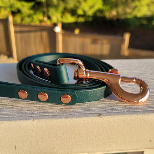 Hunter green and rose gold