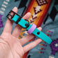 Pre-made: 5/8" Metal Pin BioThane® Collar (Teal & Amethyst)