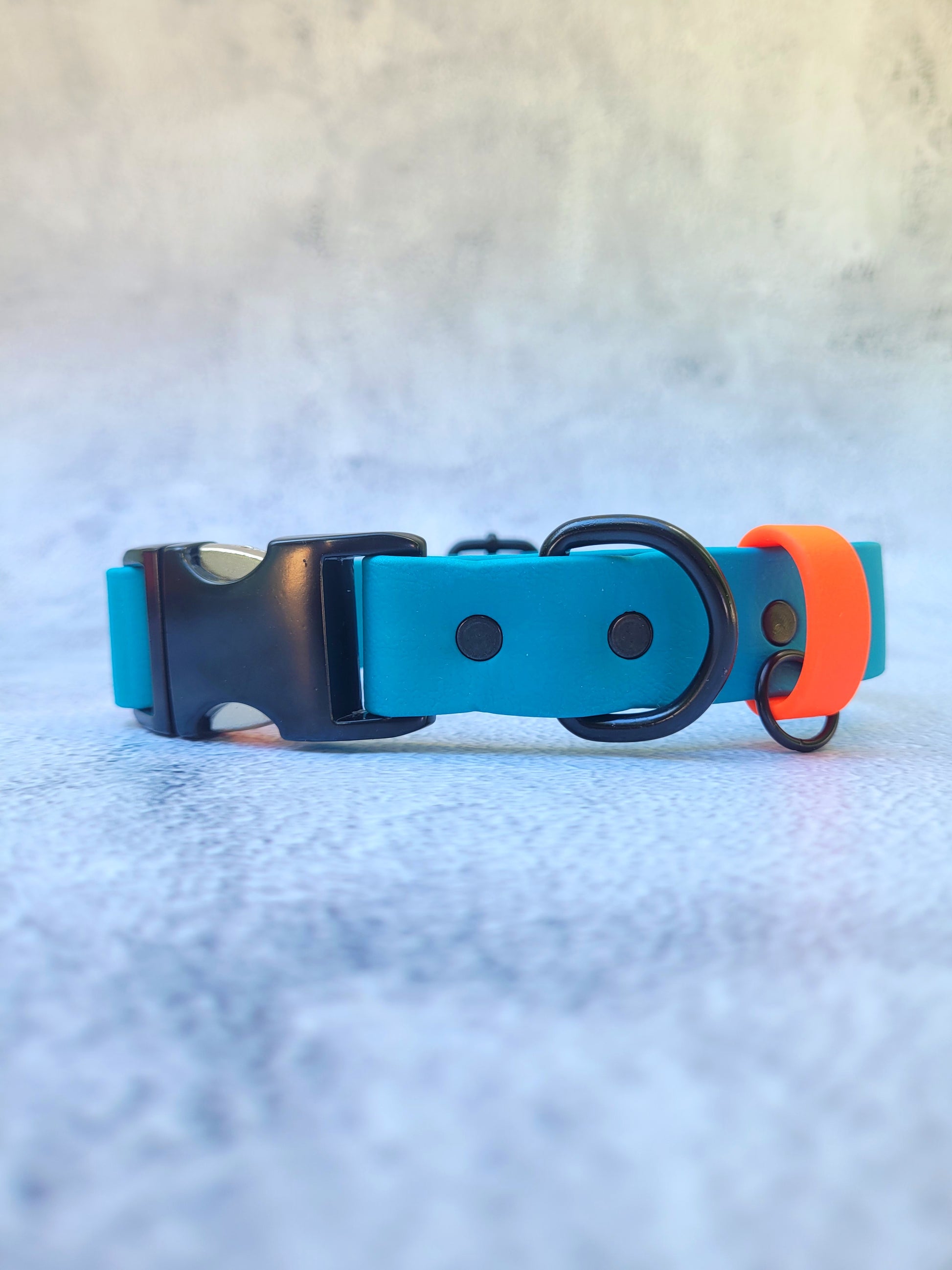 Blue lagoon with neon orange strap 