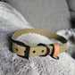 Olive green with light tan (brown) strapkeeper