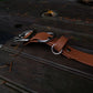 Brown light tan with silver hardware biothane collar 1" metal pin