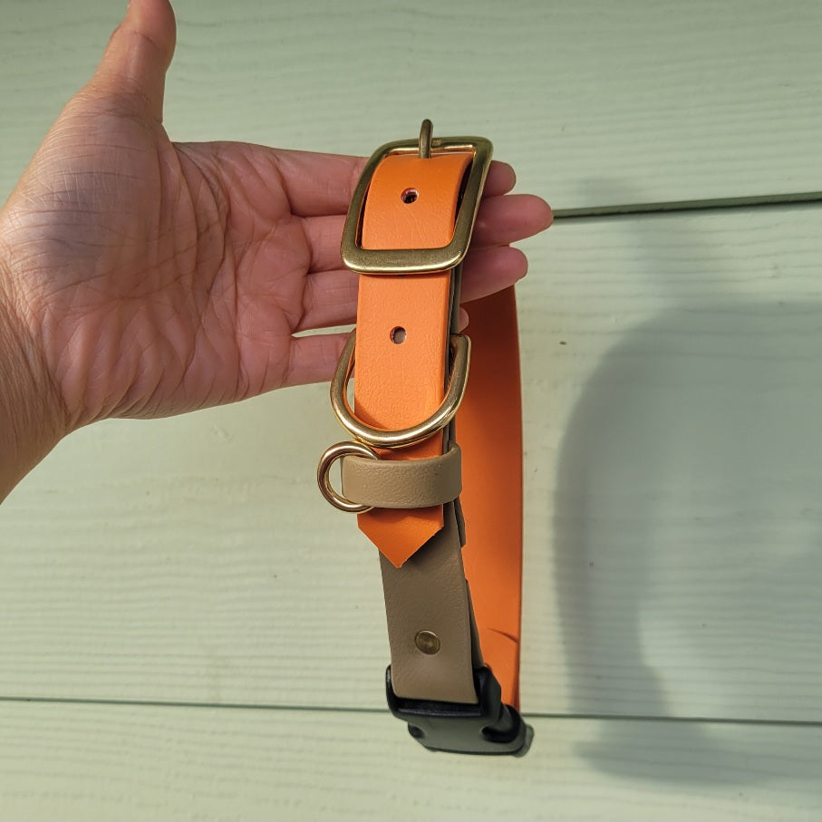 Burnt Orange Sahara Tan Biothane Collar
