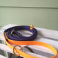 Purple and Mandarin orange tab and handle
