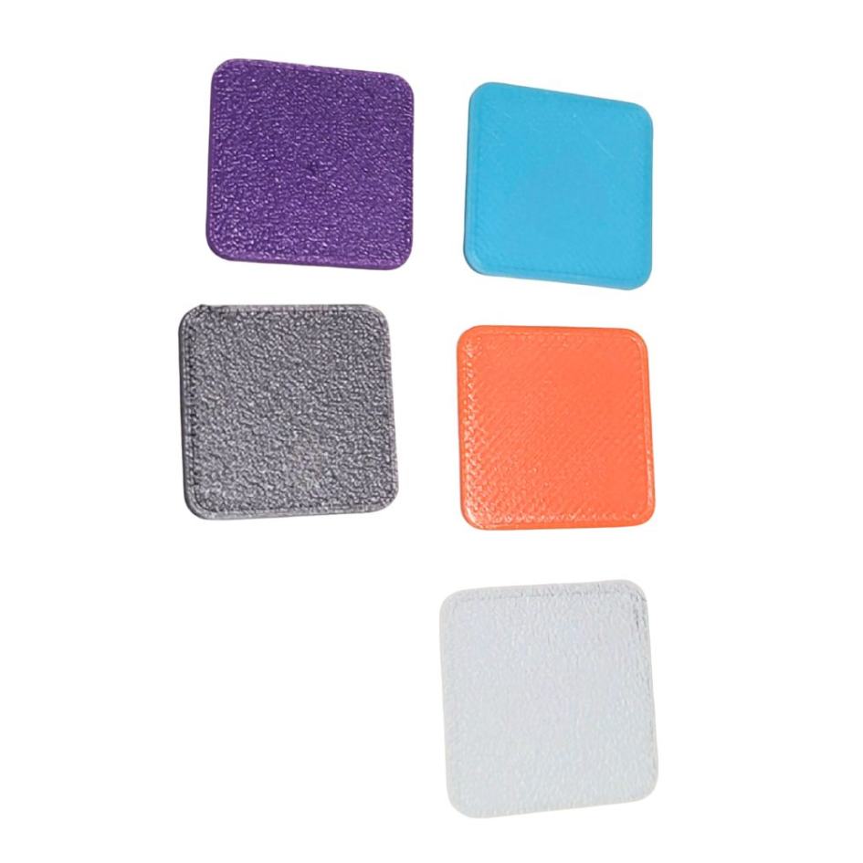 Swatches!  Purple, Turquoise, Metallic Grey, Orange and Light grey