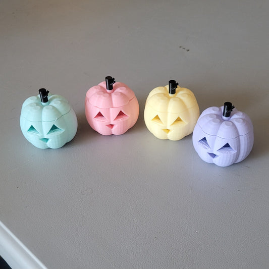 Ice blue, Candy Pink, Mellow Yellow and Lavender from left to right. These vessels are sure to be a hit for your Hallowe'en nosework practice! Pastel Pumpkin Vessel for scenwork.