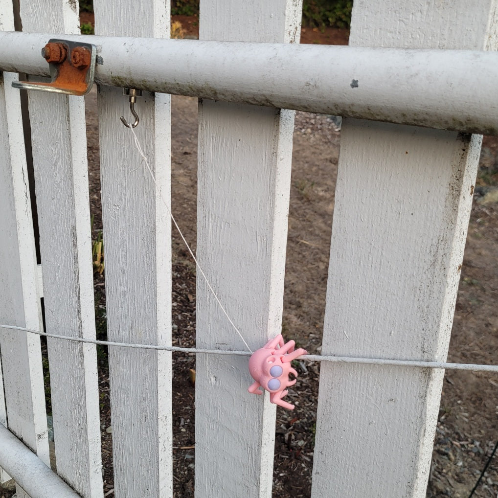 Elevated hides with the cute Pink Spider Vessel for nosework dogs