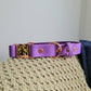 Amethyst biothane collar with a rose gold quick-release buckle. Waterproof and durable. Made in Canada.