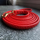 10ft red leash with 3" brass lightweight clasp