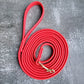 12ft Red leash with 3" lightweight brass clasp