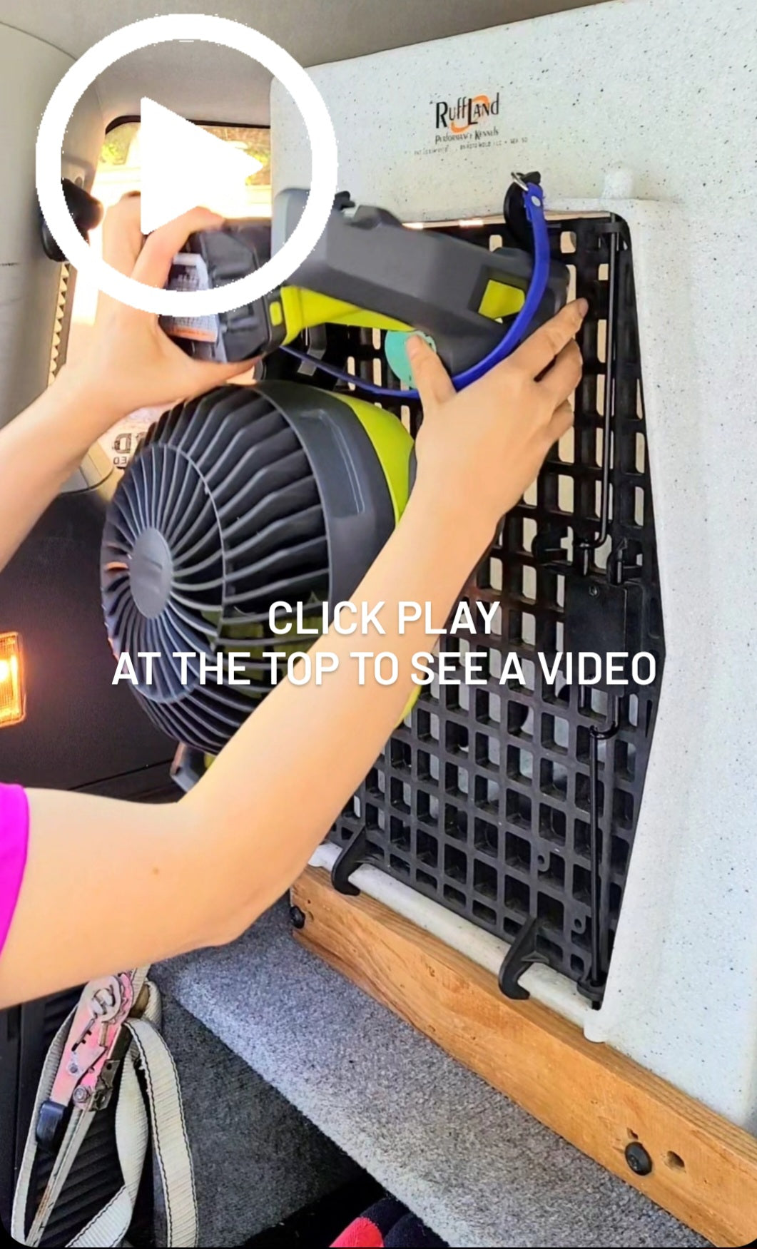 Video on how to mount your fan. Shown on an XL Ruffland kennel