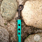 Teal with slightly wider biothane at the end