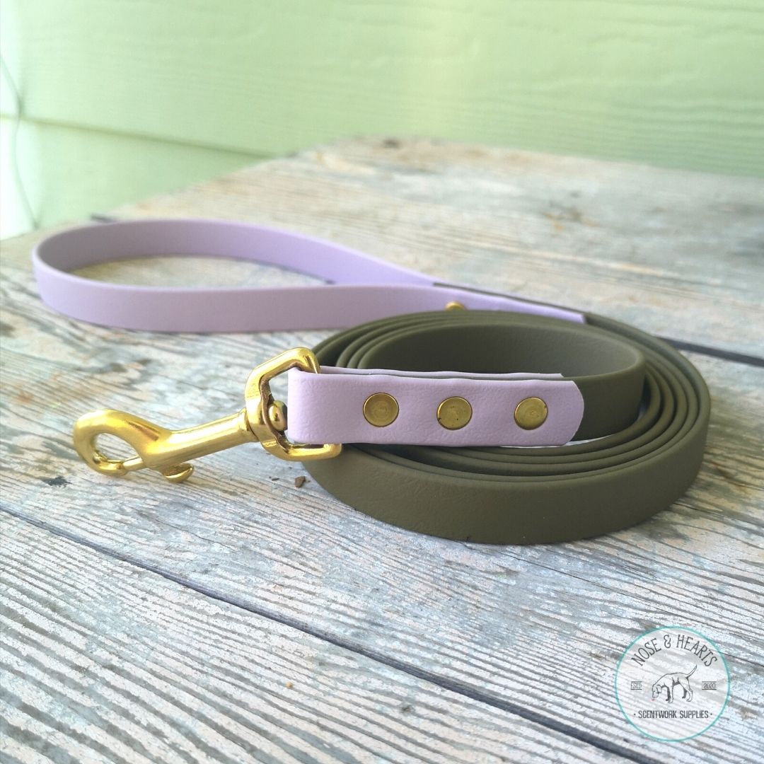 Olive and Lavender with brass hardware